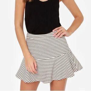 Lush Hip-Notize Me Black and Cream Mini Skirt